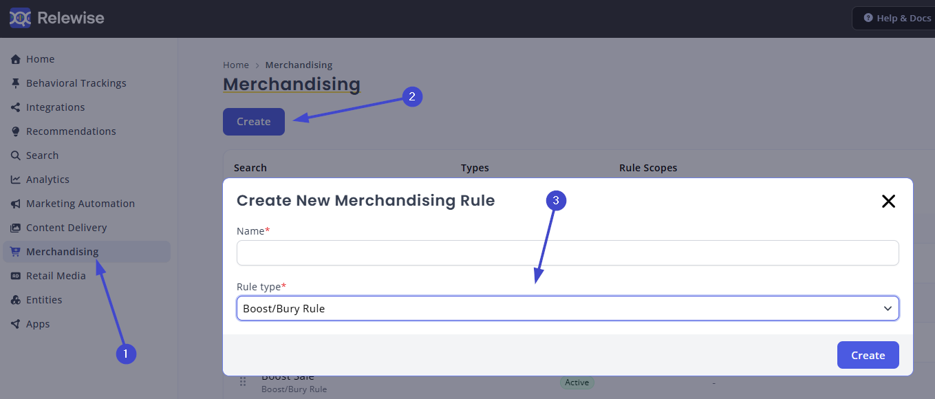 Create a new Boost/Bury rule