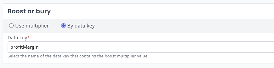 Speficy the datakey to boost by