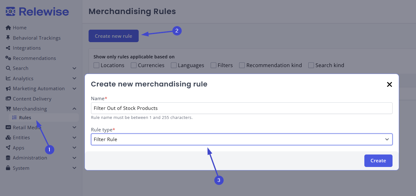 Create a new Filter rule