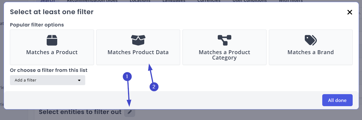 Filter on Product Data