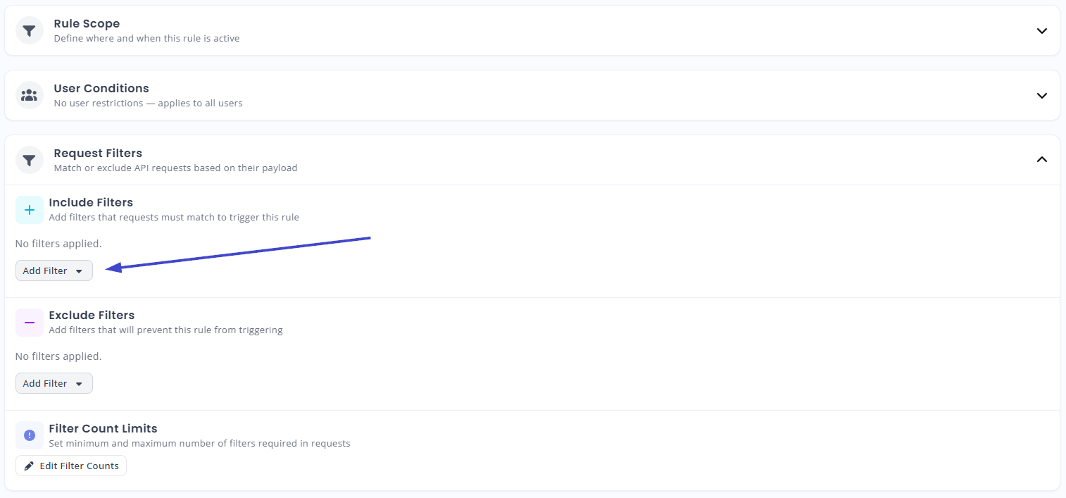 Create an Include Filters rule