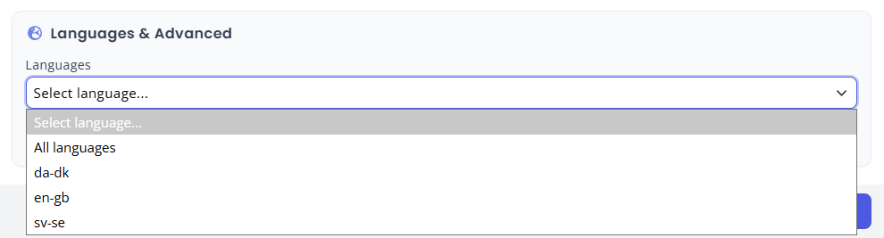 Specify languages to limit the scope of your rule