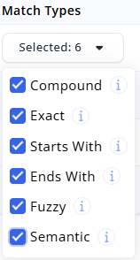 Match types in My Relewise