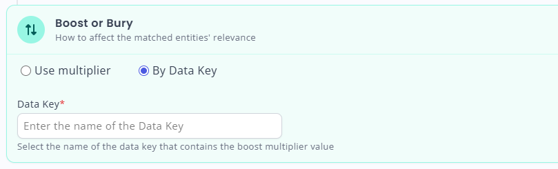 You may define a Data Key from which to pull the boost/bury value