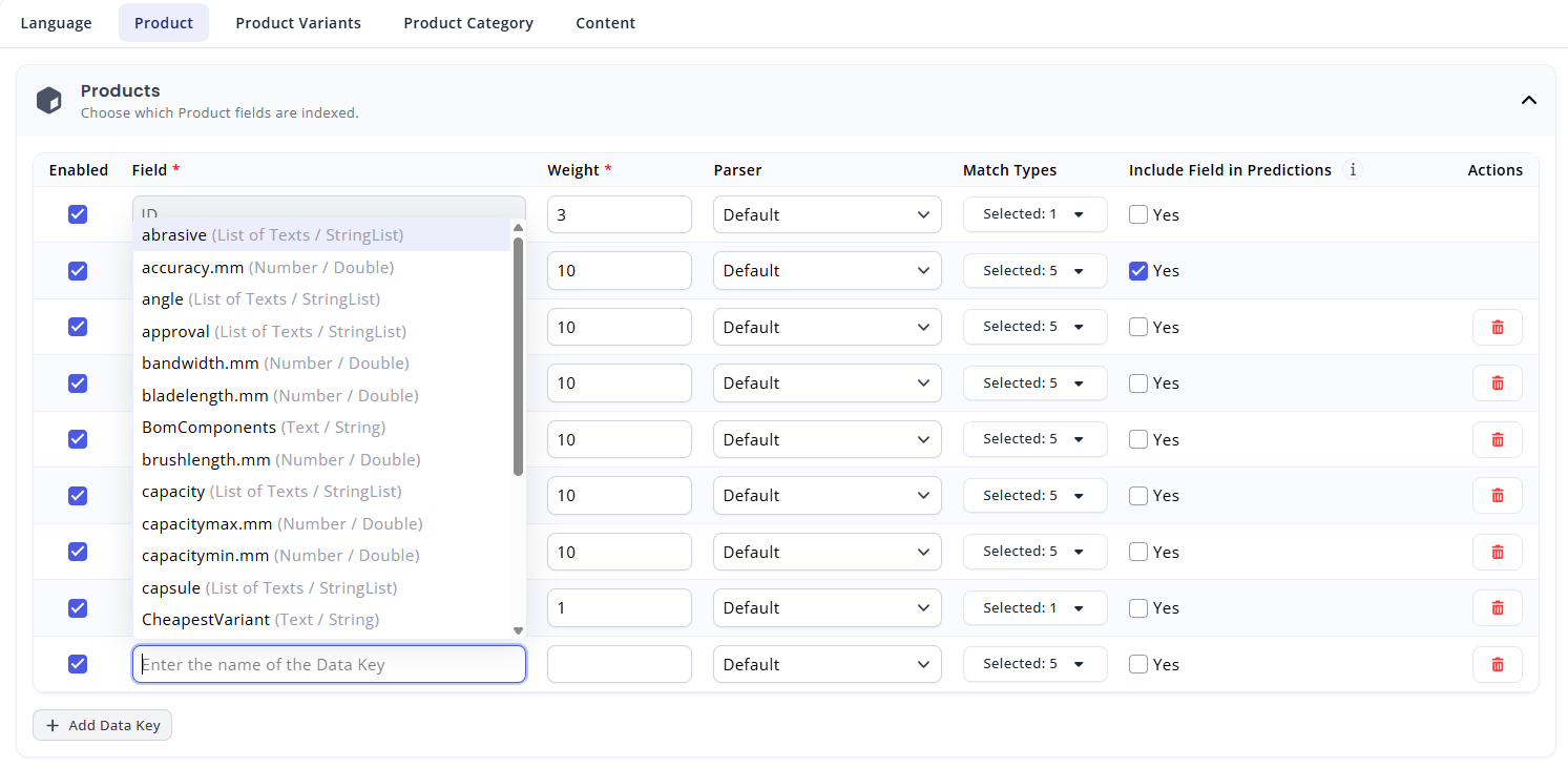 Search index autosuggest