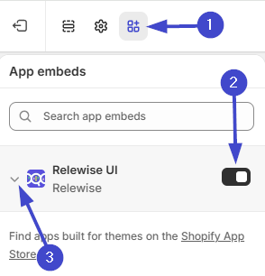You will find the UI Components under the App Embeds settings